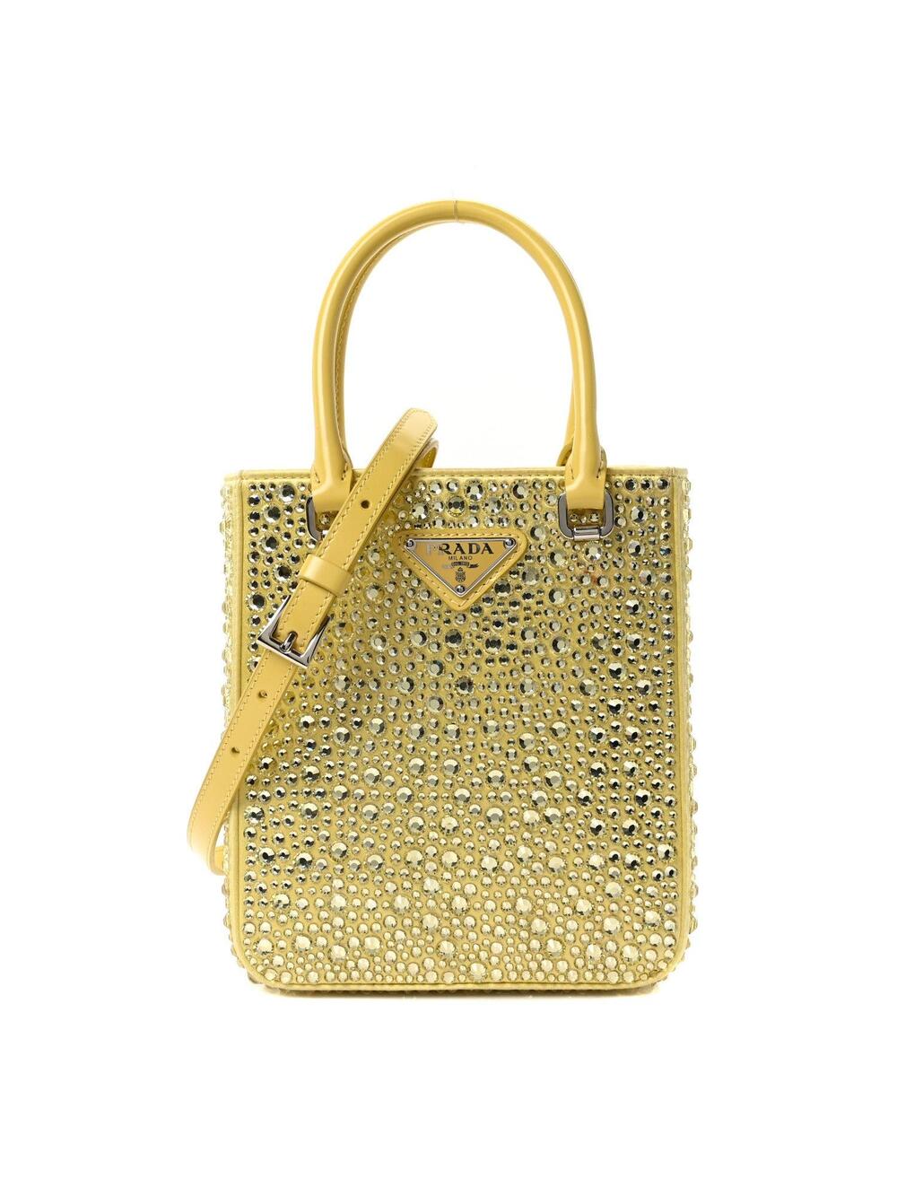 Prada Satin Crystal Metal Triangle Logo #363743P16B